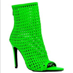 Neon Green Cage Booties
